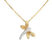 Buy 18K Yellow and White Gold Diamond Dragonfly Pendant