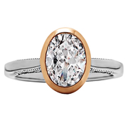 Buy Oval Cut Diamond Bezel/Vintage Style Semi Mount Engagement Ring